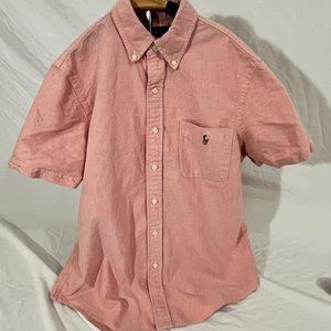 Ralph Lauren Mens Button Down Oxford Classic Fit Light  Red Medium